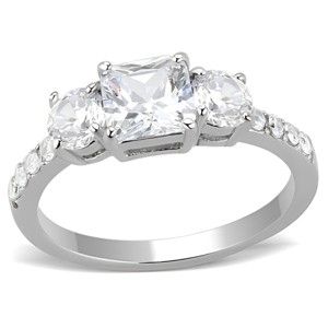 Slickblue Women’s Stainless Steel Ring, High Polished, Engagement CZ, Classic, Clear, Sizes 5-10 - 1 of 4