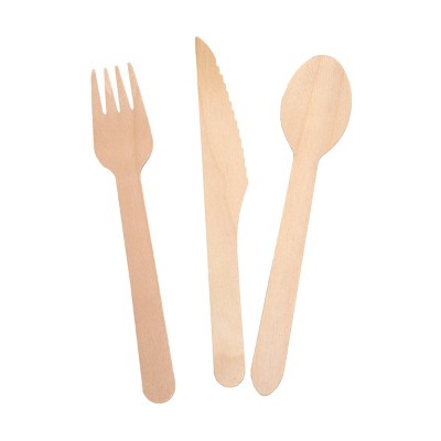 18pk Disposable Party Wooden Cutlery