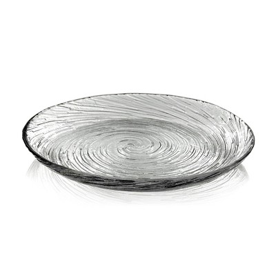 Slickblue Versatile Handmade Glass Salad Plates with Vortex Design - In Multiple Color & Set Options
