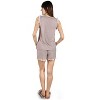 Memoi Women's Contrast Ruffle Trim Modal Top and Shorts Set - 3 of 4