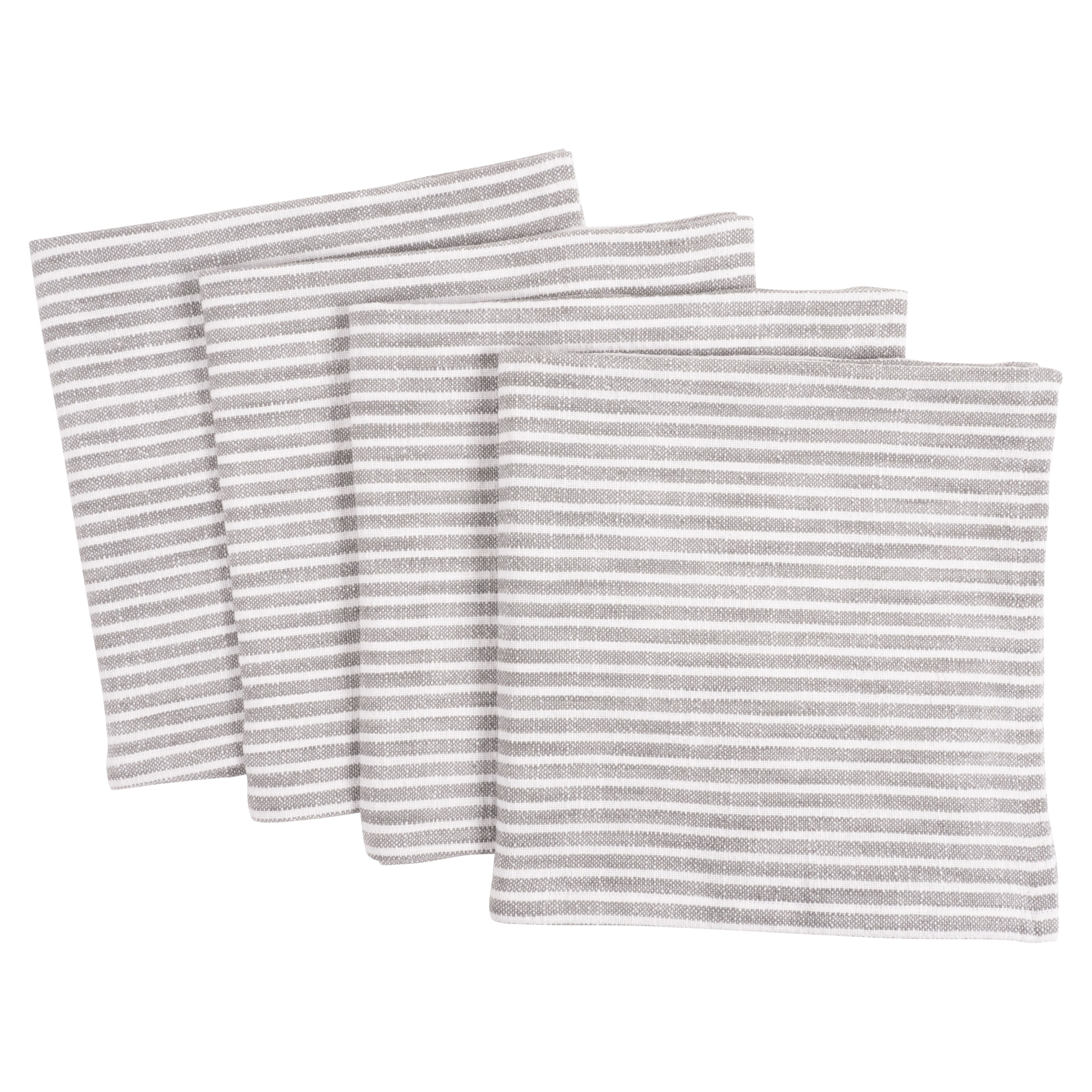 KAF Home Monaco Relaxed Casual Farmhouse Napkin | Set of 4, 100% Slubbed Cotton, 20x20 Inch Cloth Napkins | for Entertaining and Everyday Use (Gray)