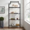 80" Aimee Glass Etagere Oil Rubbed Bronze - Crosley: Sturdy Steel Frame, 4 Fixed Shelves - 3 of 4