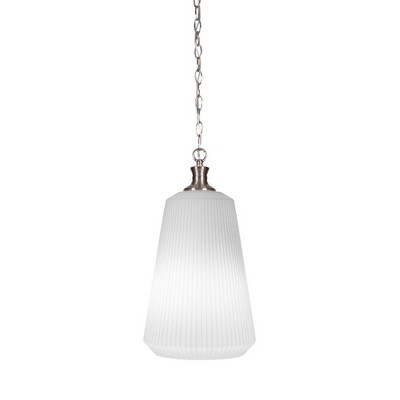 Toltec Lighting Carina 1 - Light Pendant in  Brushed Nickel with 11" Opal Frosted Shade