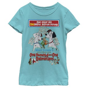 Girl's One Hundred and One Dalmatians Original Movie Poster T-Shirt - 1 of 4