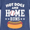 Girls' - Instant Message - Hot Dogs And Home Runs Fitted Short Sleeve Graphic T-Shirt - 2 of 4