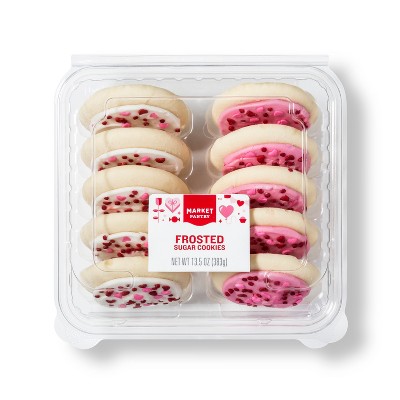 Valentines Frosted Sugar Cookies 10ct 13 5oz Market Pantry