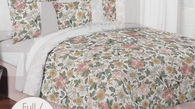 Sweet Jojo Designs Girl Fitted Crib Sheets Set Vintage Floral Pink Green and Yellow 2pc, 2 of 8, play video