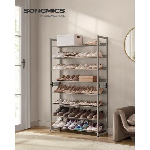 8-Tier Metal Shoe Rack, Adjustable Shelves Hold 32-40 Pairs, Set of 2 Stackable Shoe Organizers - 1 of 4