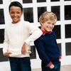 Hope & Henry Boys' Organic Long Sleeve Textured Shawl Collar Sweater, Navy Glen Plaid Texture, X-Small - 2 of 4