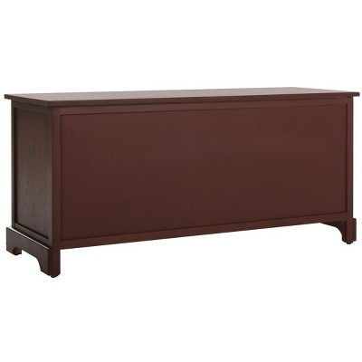 Transitional Red Pine Storage Bench with Wicker Baskets