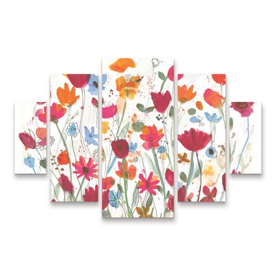 Trademark Fine Art -Cheryl Warrick Sunday Stroll I Refresh  Panel Set Art