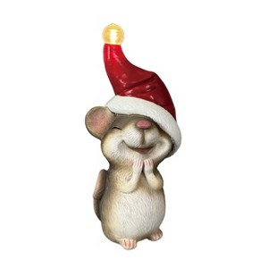 Transpac Resin LED Mouse with Red Hat Multicolor Tabletop Christmas Decor Battery Operated Prelit Indoor Gift - 1 of 1