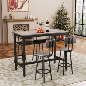 NicBex 5-Piece Industrial Style Dining Set Dining Table & Chairs for Kitchen,Dining Room,Restaurant,Bar Dinette Set with Metal Frame - 1 of 4