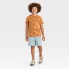 Boys' Short Sleeve Printed T-Shirt - Cat & Jack™ Light Brown - 3 of 3