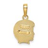 Black Bow Jewelry 14k Yellow Gold Flat Profile Boy Head Pendant, 11mm (7/16 inch) - 3 of 4