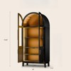 FONTOI 74.8" Arched Decorative Storage Cabinet, 5-Tier Arched Cabinet with Glass Doors, Black, 36"*74.8"*17.5" - 2 of 4