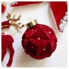 12PCS Multiple Colors Flocked Christmas Ornaments Set, 3.15 in Velvet Christmas Decorations Painted Shatterproof Plastic Balls - 4 of 4