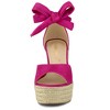 Allegra K Women's Espadrilles Tie Up Ankle Strap Wedges Sandals - 2 of 4