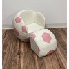 Upholstered Soccer Ball Kids' Chair with Pull out Ottoman Pink/White - Gift Mark: Active Sitting Chair, Faux Leather - 2 of 3