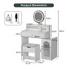 Vanity Desk Modern with 360° Mirror and Storage Cabinet for Bedroom 38.50in Wide-3irtyhousy - 4 of 4