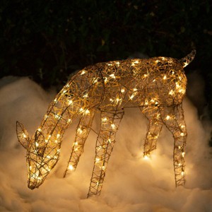 Outdoor/Indoor Christmas Grazing Reindeer Lighted Display – LED Holiday Deer Decoration w - 1 of 4