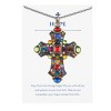 Anna-Kaci Colorful Stained Glass Rhinestone Cross Pendant Necklace Gift Message Card & Envelope Faith Jewelry Gifts - 2 of 4