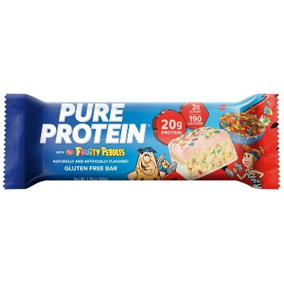 Pure Protein Fruity Pebbles Gluten-Free, High Protein Snack, Chewy Protein Bar - 20g Protein - 12ct