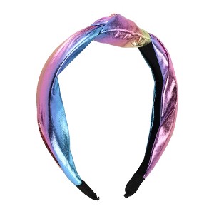 Unique Bargains Women's Elegant Glossy Knotted Wide Hairband 6.69"x5.12" Light Assorted Color 1 Pc - 1 of 3