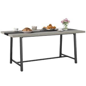 HOMCOM Industrial Dining Table for 8 People, 70.9" Long Rectangular Kitchen Table with Large Tabletop and Steel Legs for Dining Room, Distressed Gray - 1 of 4