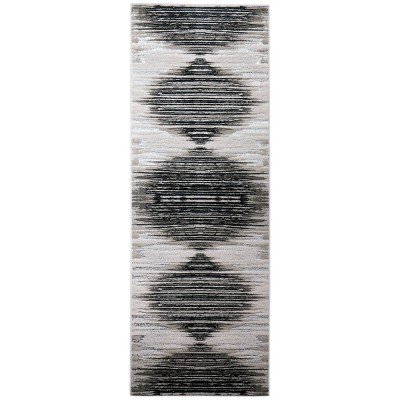 Micah Modern Diamond Black/Silver/Taupe Area Rug