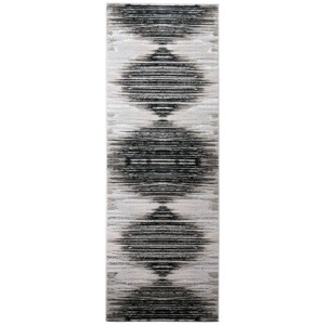 Micah Modern Diamond Black/Silver/Taupe Area Rug - 1 of 4