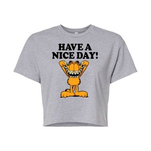 Women's - Garfield - Have A Nice Day Cropped Graphic T-Shirt - 1 of 4