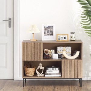 Entryway Table, Farmhouse Fluted Storage Cabinet with Display Shelf, Buffet Sideboard Cabinet - 1 of 4