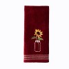 2pc Sunflower in Jar Hand Towel Set Burgundy - SKL Home: Velour Cotton, Floral Botanical Design, Machine Washable - 2 of 4