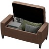 HOMCOM Linen Storage Ottoman Bench Lift Top Tufted Rectangle Ottoman for Living Room, Entryway, or Bedroom - 4 of 4