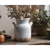 Ceramic Rustic Farmhouse Vase, Distressed Decorative Flower Vase for Home Decor, White Boho Vase for, Office Decor Centerpiece Table Decorations - 3 of 4
