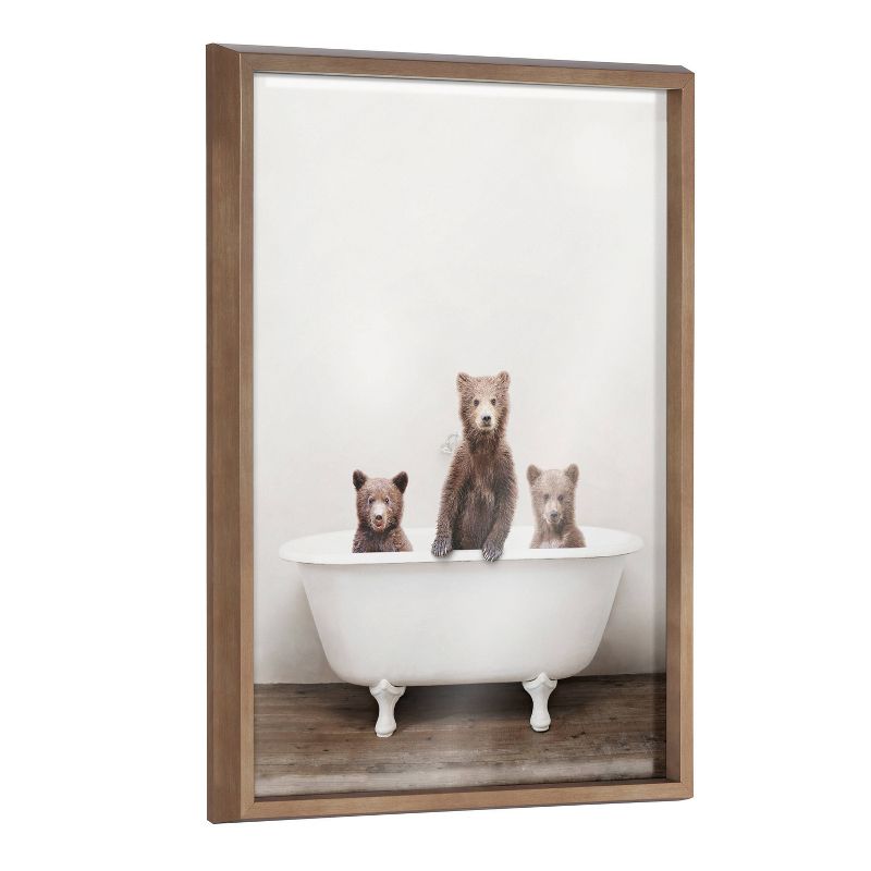 18&#34; x 24&#34; Blake Three Little Bears in Vintage Bathtub Framed Printed Glass by Amy Peterson Art Studio - Kate &#38; Laurel All Things Decor, 1 of 7
