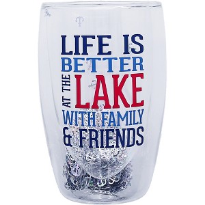 Pavilion Gift Company - At the Lake - 14 oz Double-Walled Glass - Drinkware - 1 of 4