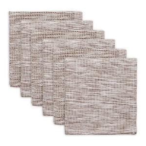 Design Imports Leather Brown/Off-White Asst Recycled Cotton Dishcloth Set/6 - 1 of 4