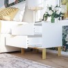 Hitow Modern Two Drawer Woodgrain Nightstand Storage Bedside Dresser - 3 of 4