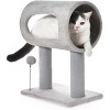 Gray Indoor Cat Tree with Tunnel Bed, Scratching Post & Hanging Ball, 20.5" Cat Tower for Kittens and Small Cats, Cozy Playhouse Furniture - 2 of 4