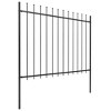 Garden Fence with Spear Top Steel 71.3"x59.1" Black vidaXL - 2 of 4