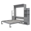 TIRAMISUBEST Full/Queen Size Murphy Bed Wall Bed with LED Light and 4 Storage Drawers, Space Saving Foldable Murphy Cabinet Bed with Storage Shelves - 4 of 4