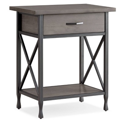 Chisel and Forge Nightstand Smoke Gray/Matte Black - Leick Home