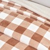 Cozy Buffalo Check Plush with Shearling Reverse Bed Blanket - Isla Jade - 3 of 4
