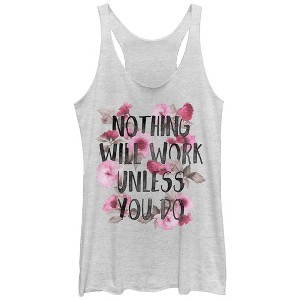 Women's CHIN UP Nothing Will Work Unless You Do Racerback Tank Top - 1 of 3