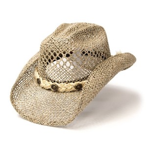 Western Express Tan Seagrass Western Hat - 1 of 4