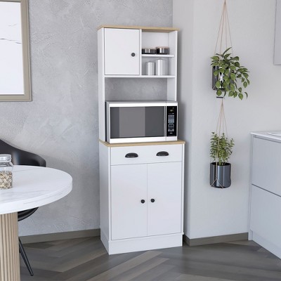 Kitchen Pantry 67" H, Microwave Storage Option