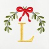 Linum Home Textiles Christmas MISTLETOE MONOGRAM - Embroidered Luxury 100% Turkish Cotton Hand Towels (Set of 2) - 3 of 3