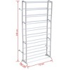 vidaXL 40 Pair Free Standing 10 Tier Shoe Tower Rack Organizer Shelf - 1 Pack - 3 of 4